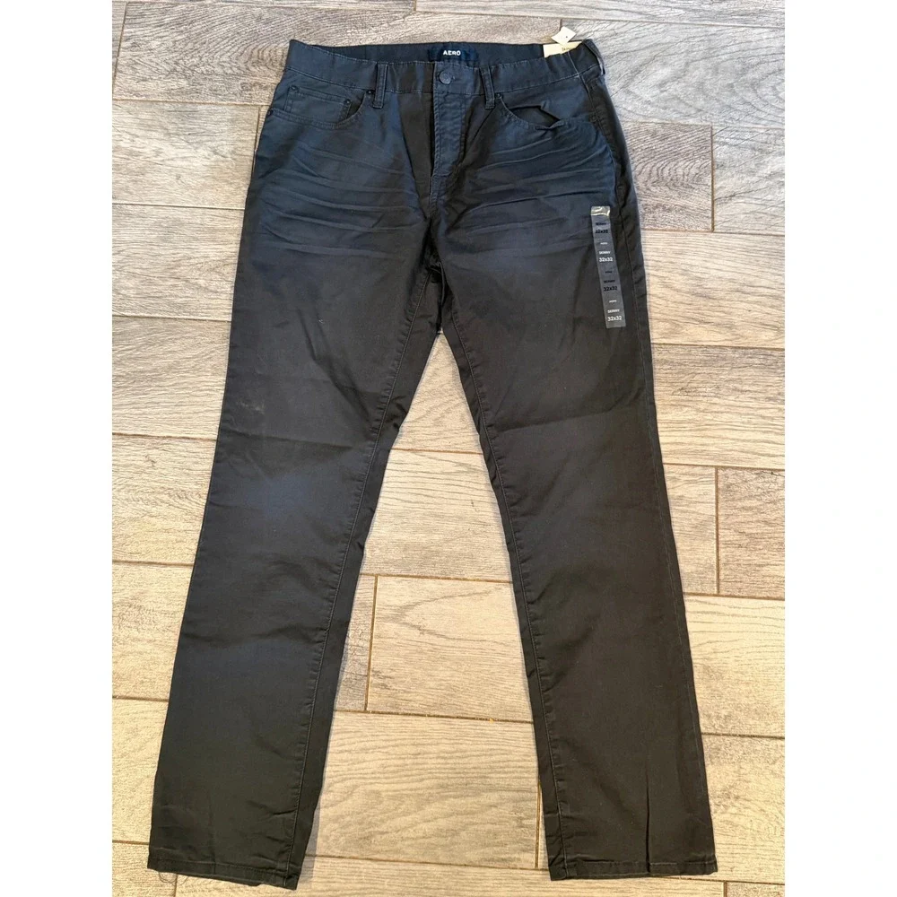 Aero Skinny Pants 32x32 Stretch Cotton Chino Mens 32 x 32 NWT Khaki Pant